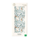 packet of tissue paper with green and brown floral pattern with hares and berries