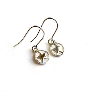 Mini Star Medallion Hook Earrings