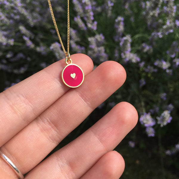 size of red of heart necklace 
