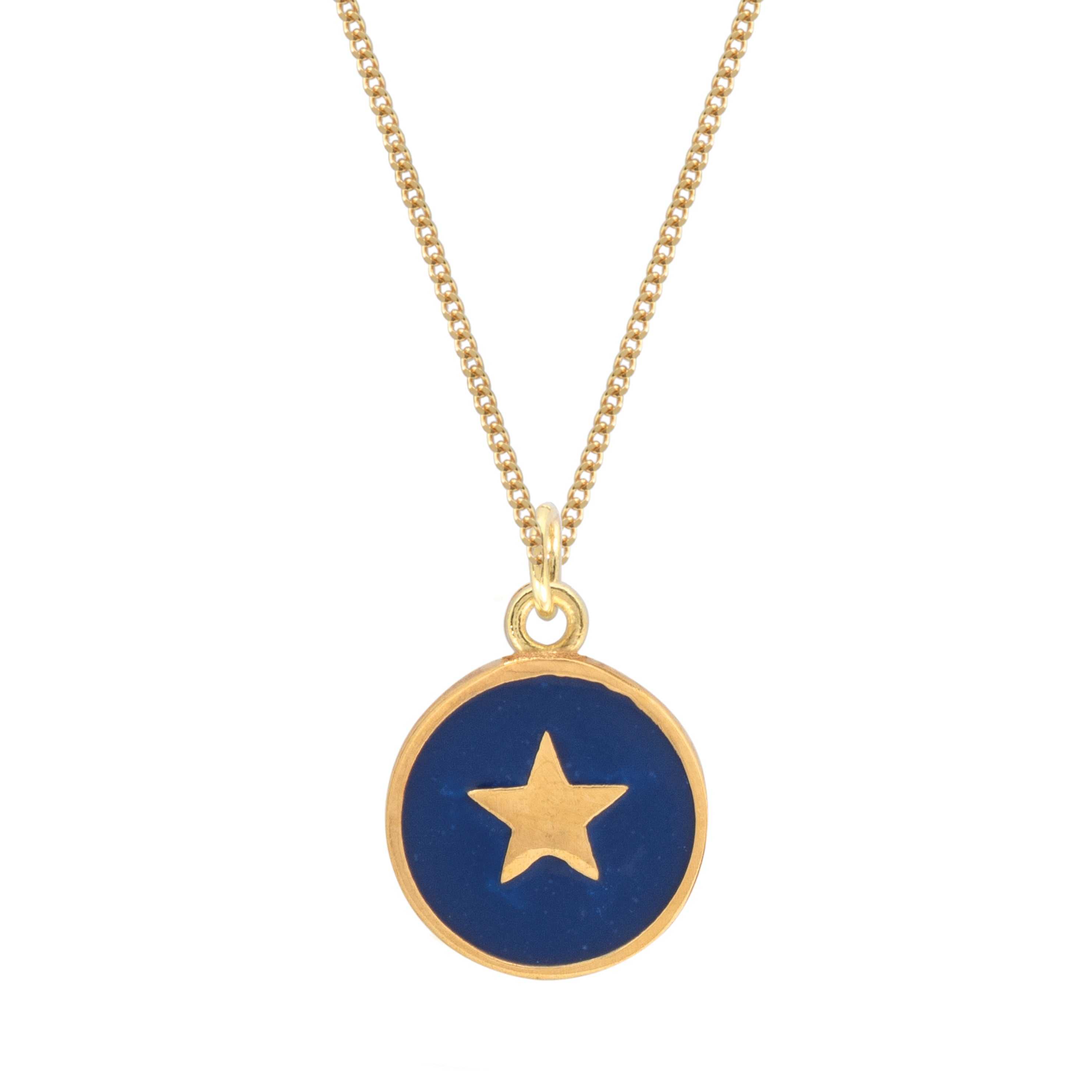 gold star enamel necklace