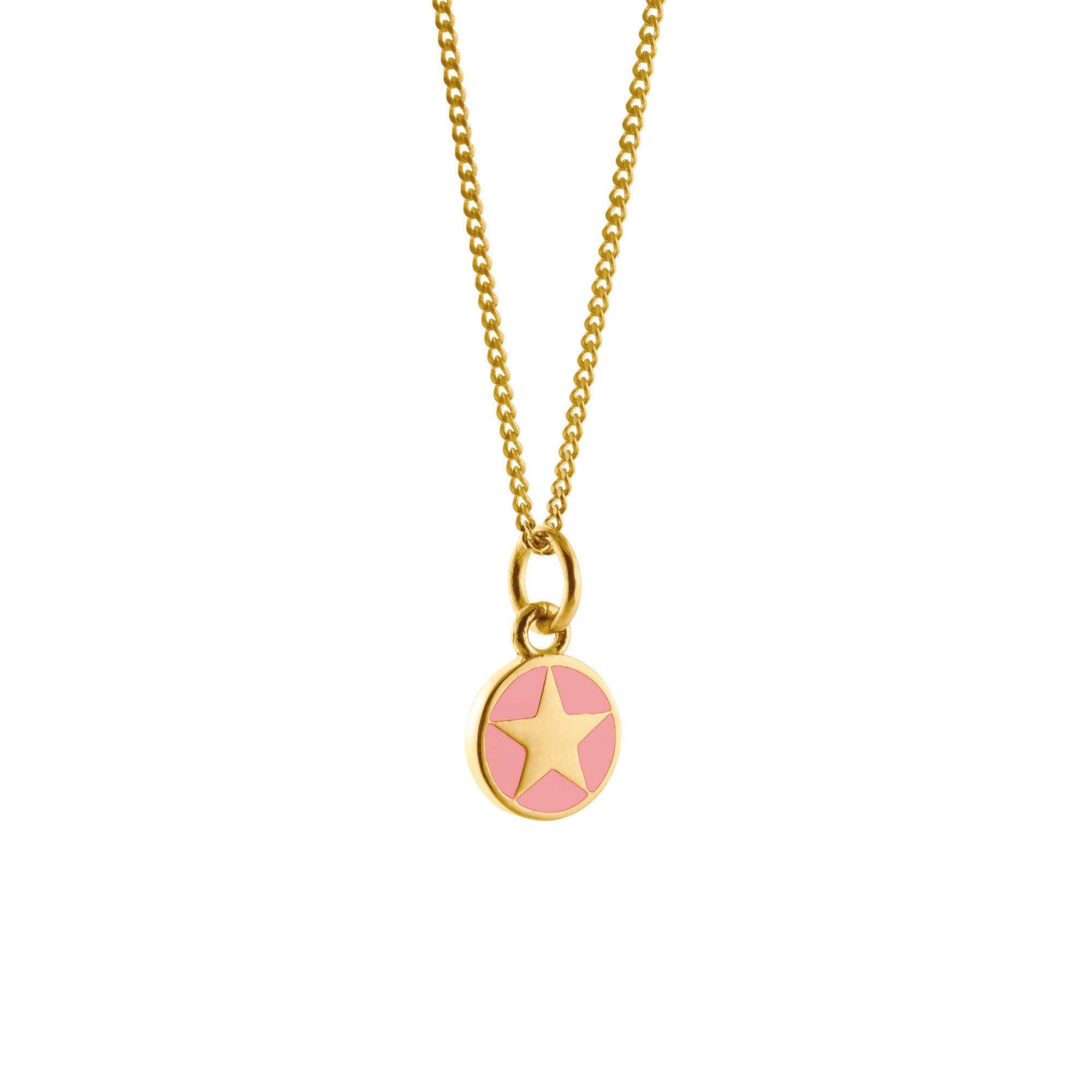 Mini Powder Pink Star Enamel Necklace