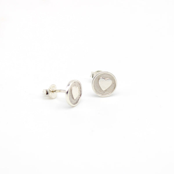 heart insert earrings in silver 