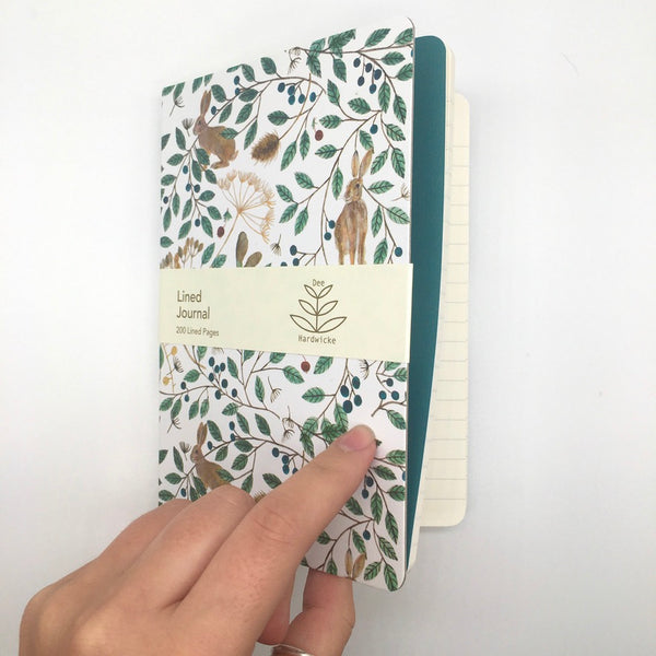 Elasticated Journal - Hares and Berries