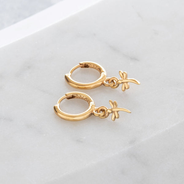 gold dragonfly earrings 