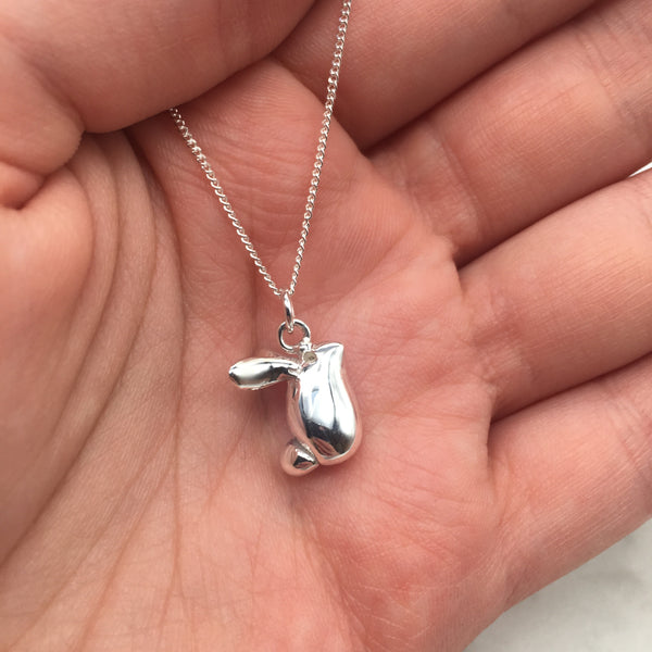 Rabbit Pendant Necklace Sterling Silver