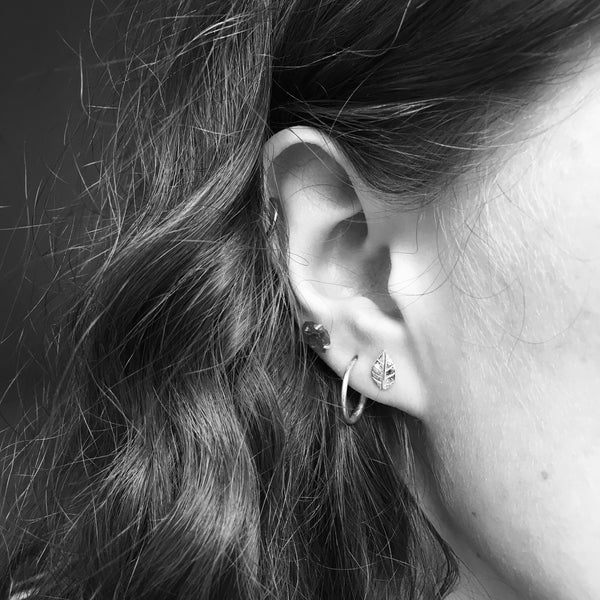 Leaf Stud Earrings Gold Vermeil