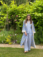 kimono with blue bud pj set 