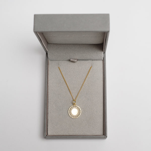 Atomic Token Charm Necklace Sterling Silver or Gold Vermeil