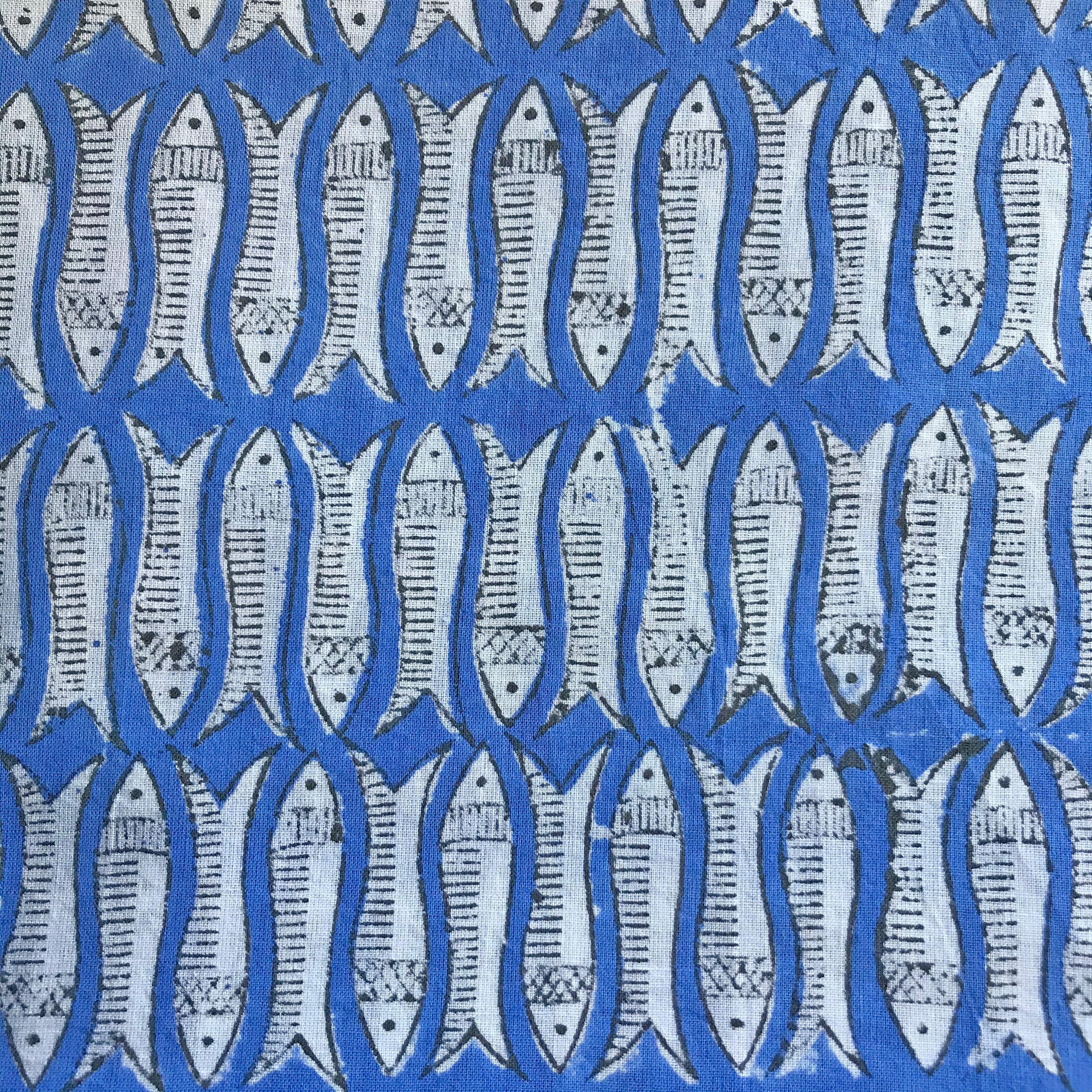 blue fish fabric 