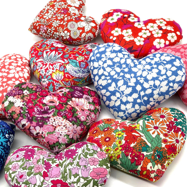 lavender hearts made with liberty of london fabric 